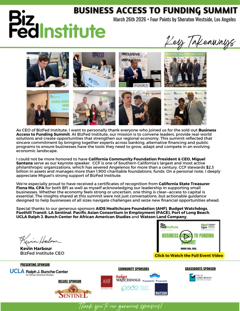 BizFed Institute Business Access to Funding Summit Key Takeaways